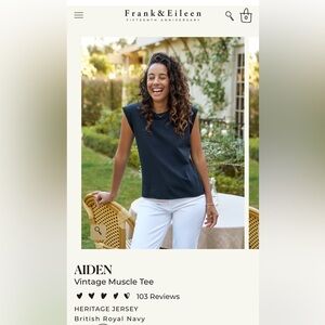 Frank & Eileen Aiden Vintage Muscle Tee in British Royal Navy